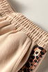 Leopard Print Contrast Trim Zipped Short Sleeve Short Sets