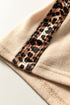 Leopard Print Contrast Trim Zipped Short Sleeve Short Sets