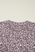 Leopard Print Corded Long Sleeve Drawstring Short Sets