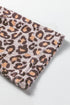 Leopard Print Corded Long Sleeve Drawstring Short Sets