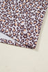 Leopard Print Corded Long Sleeve Drawstring Short Sets