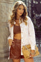 Leopard Print Corduroy Button Down Flap Pocket Jacket