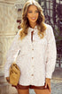Leopard Print Corduroy Button Down Flap Pocket Jacket