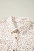 Leopard Print Corduroy Button Down Flap Pocket Jacket