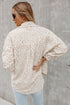Leopard Print Corduroy Button Down Flap Pocket Jacket