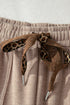 Leopard Print Corduroy High Waist Drawstring Trousers
