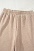Leopard Print Corduroy High Waist Drawstring Trousers