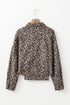 Leopard Print Corduroy Irregular Hem Buttoned Western Jacket