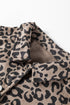 Leopard Print Corduroy Irregular Hem Buttoned Western Jacket