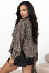Leopard Print Corduroy Irregular Hem Buttoned Western Jacket
