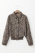 Leopard Print Corduroy Irregular Hem Buttoned Western Jacket