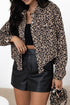 Leopard Print Corduroy Irregular Hem Buttoned Western Jacket