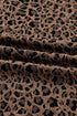 Leopard Print Crewneck Pullover Top Ribbed Cuffs Banded Hem