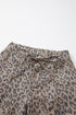 Leopard Print Drawstring Elastic Waist Wide Leg Jeans