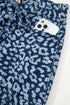 Leopard Print Drawstring Elastic Waist Wide Leg Jeans