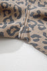 Leopard Print Drawstring Elastic Waist Wide Leg Jeans