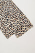 Leopard Print Drawstring Elastic Waist Wide Leg Pants