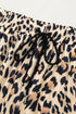 Leopard Print Drawstring Elastic Waist Wide Leg Pants
