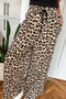 Leopard Print Drawstring Elastic Waist Wide Leg Pants