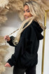 Leopard Print Drop Shoulder Drawstring Hooded Top
