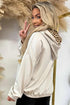 Leopard Print Drop Shoulder Drawstring Hooded Top