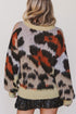 Leopard Print Drop Shoulder Long Sleeve Round Neck Sweater
