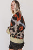 Leopard Print Drop Shoulder Long Sleeve Round Neck Sweater