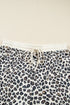 Leopard Print Drop Shoulder Pullover Elastic Waist Short Set
