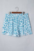 Leopard Print Elastic Waist Western Style Athletic Shorts