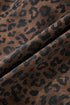 Leopard Print Elastic Waistband Drawstring Denim Shorts