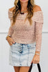 Leopard Print Foldover Off Shoulder Sheer Long Sleeve Mesh Top