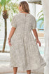 Leopard Print Frill Trim A Line Plus Size Midi Dress