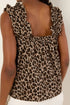 Leopard Print Frilled Square Neck Western Tank Top