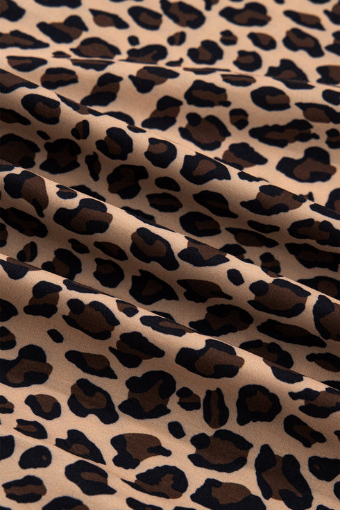 Leopard Print Frilled Square Neck Western Tank Top