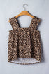 Leopard Print Frilled Square Neck Western Tank Top