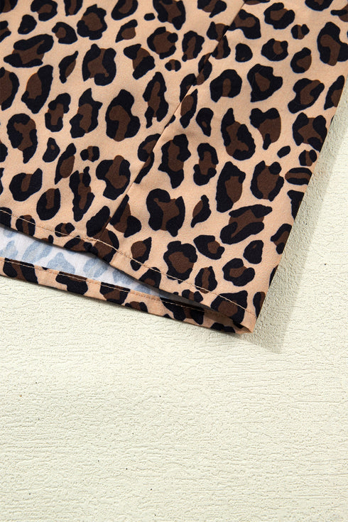 Leopard Print Frilled Square Neck Western Tank Top