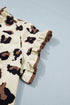 Leopard Print Frilled Trim Button Down Short Sleeve Blouse