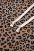 Leopard Print Half Zip Waffle Knit Hoodie