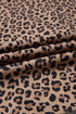 Leopard Print Half Zip Waffle Knit Hoodie