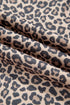 Leopard Print High Neck Long Sleeve Ribbed Cuffs Hem Sweatshirt