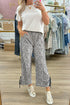 Leopard Print High Waist Side Bow Wide Leg Pants