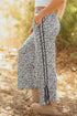 Leopard Print High Waist Side Bow Wide Leg Pants