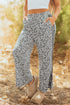 Leopard Print High Waist Side Bow Wide Leg Pants