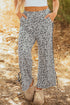 Leopard Print High Waist Side Bow Wide Leg Pants