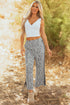 Leopard Print High Waist Side Bow Wide Leg Pants