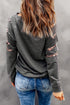 Leopard Print Insert Crew Neck Pullover Sweatshirt