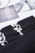 Leopard Print Insert Crew Neck Pullover Sweatshirt