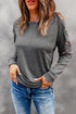 Leopard Print Insert Crew Neck Pullover Sweatshirt