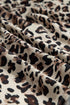 Leopard Print Lace Up Ruffled Three Quarter Sleeve Blouse