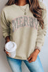 Leopard Print Letter Graphic Long Sleeve Sweatshirt